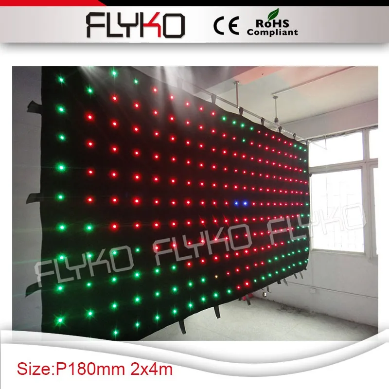 

Free shipping 2m*4m P18 led video curtain dj backdrops in LED Stage Light