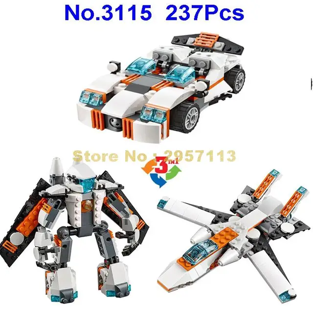 3115 237pcs 3in1 creator future flyers transformation building block future flyers