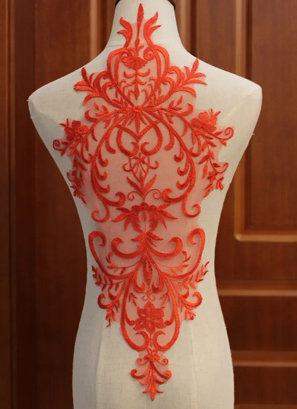 

One Piece White/Ivory/Red Flower Floral Lace Fabric For Dress Decor Sewing Applique Crafts Lace Accessories