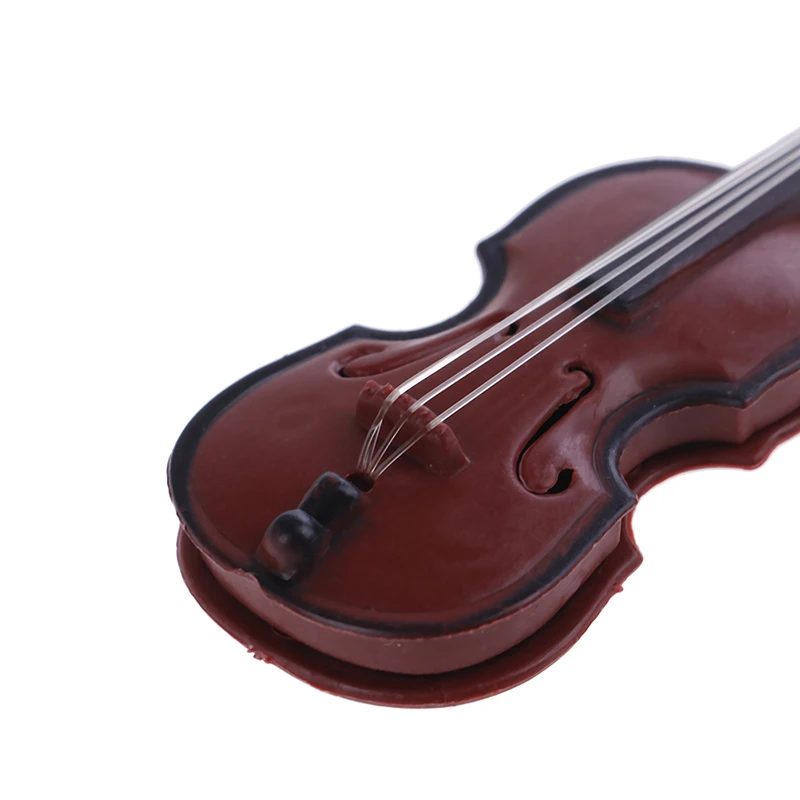 1Pc пластиковый красный Мини скрипка Кукольный домик для ясельного возраста