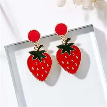 Red Cherry, Strawberry, Cactus Stud Earrings 1