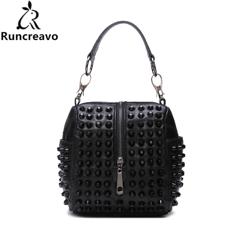 

2018 New Pattern Woman Package Sheepskin Rivet Handbag Genuine Leather Woman Package Fashion Single Shoulder Satchel Guangzhou