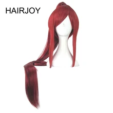 HAIRJOY Сказочный хвост Эрза Скарлет 100 см Длинные Синтетические волосы красный блонд черный костюм парик Perucas Косплей парики+ 1 хвост