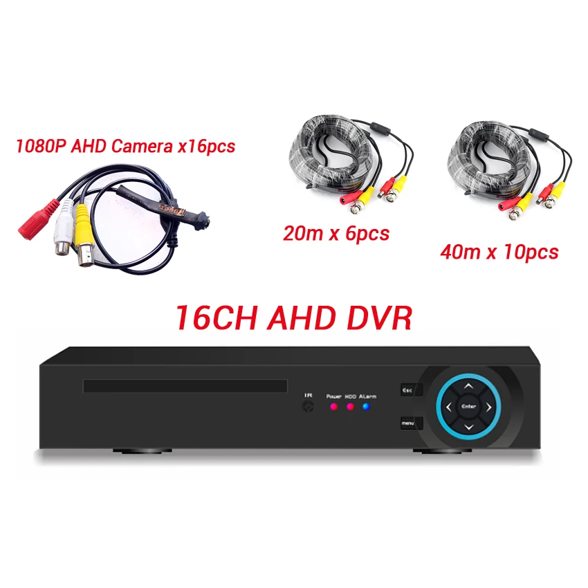 

16ch 1080P AHD Camera System with 16CH AHD DVR with cables