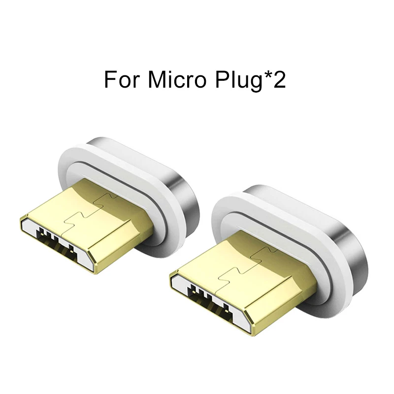 Магнитный usb-кабель A.S с разъемом типа C Micro USB C адаптер для быстрой зарядки телефона Microusb type-C магнитные вилки для зарядки для iPhone X 8 7 - Тип штекера: 2 Pcs Micro USB Plug