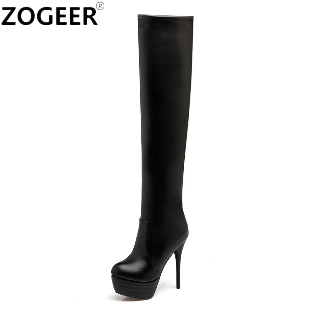 

Plus size 46 Sexy Over the Knee Boots Women Sexy Thin High Heel Thigh high Boots Platform Party Night club Shoes Woman White