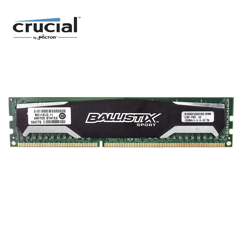 Crucial Ballistix Sport DDR3 4 Гб 1333 МГц 8G = 2x4 ГБ DDR3-1333 PC3-10600 CL9 1,5 V 240pin DIMM настольный компьютер