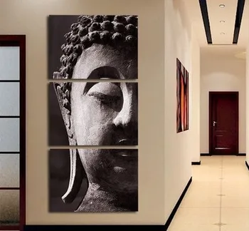 

3 Panel Wall Art Religion Buddha Oil Painting On Canvas Room Panels For Home Modern Decoration Art Picture Canvas No Framed