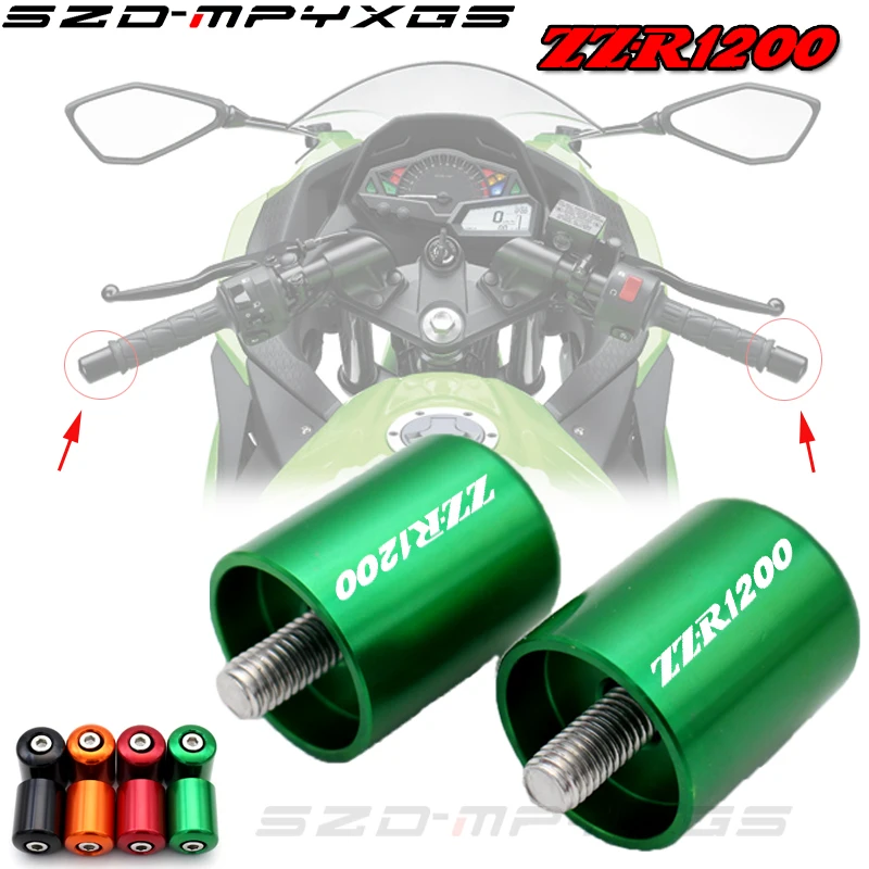 

Motorcycle Accessories CNC Handlebar Grips Bar Ends Cap Slide For Kawasaki ZZR1200 ZZR 1200 2002-2005