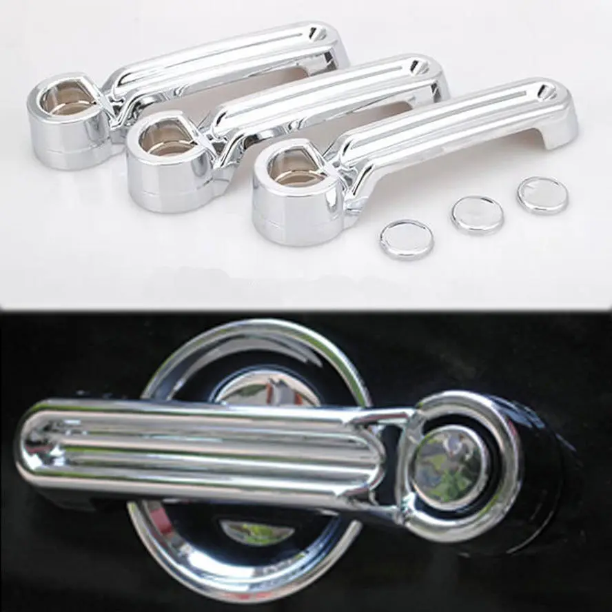 6x Auto Door Handle Plated Trim Set Cover Surround Decorative Car