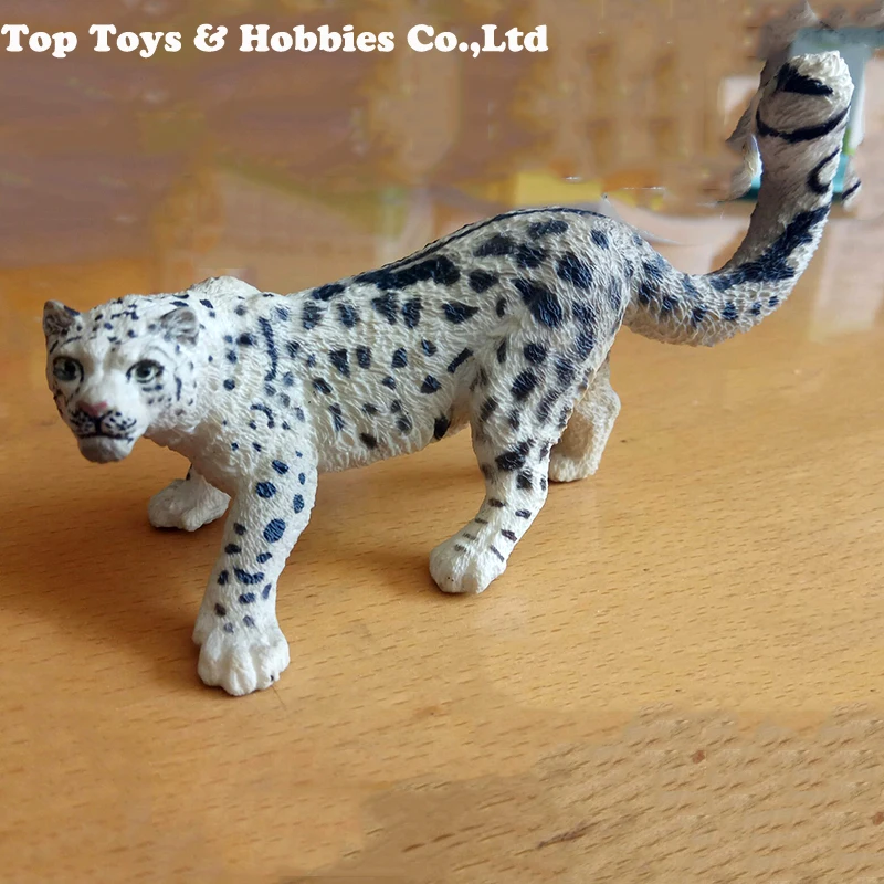 

11 cm Wild animal series Snow leopard model Decoration Crafts collection Figure model toys with box