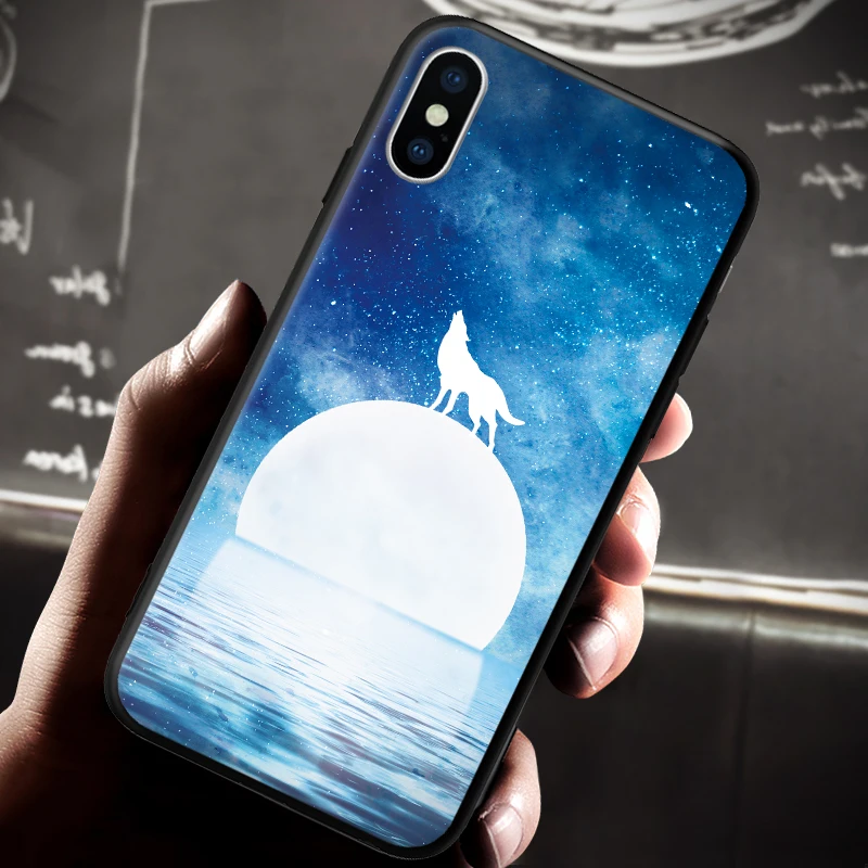 Замечательный синий звездный силуэт узор для iPhone 5 5S SE 6 6S 7 8 Plus X XR XS Max жесткий