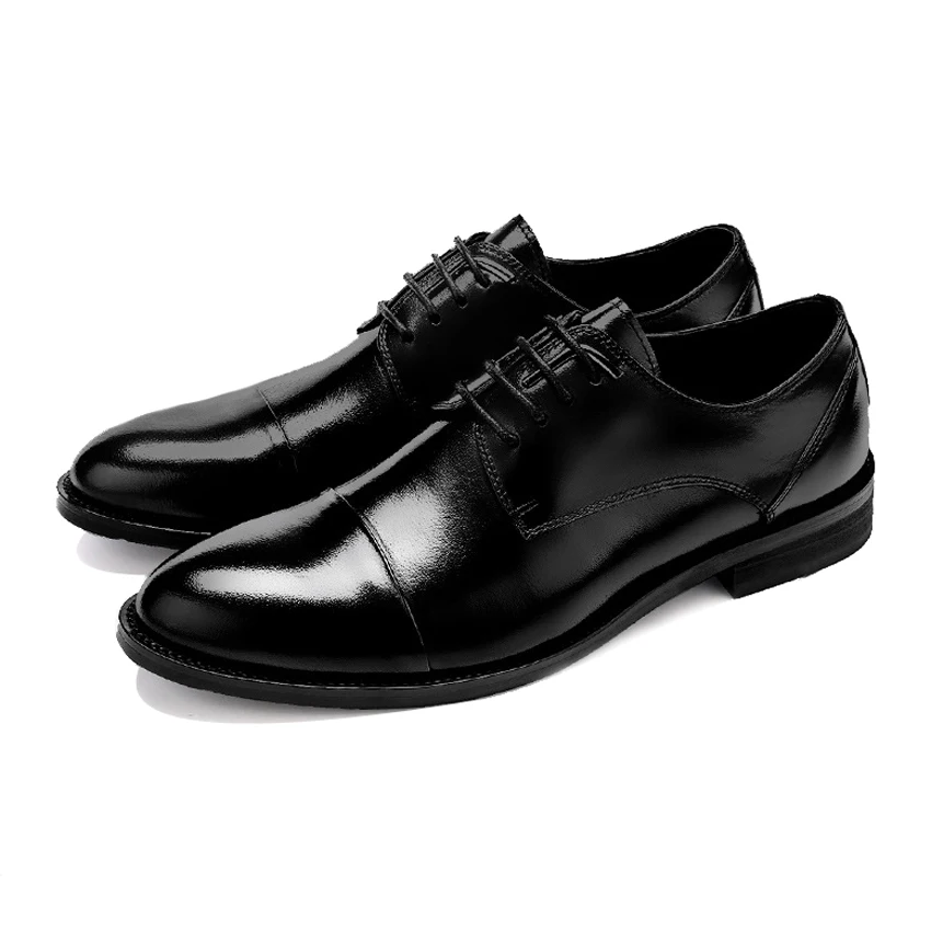 Bout Vache Chaussures Rond Homme Plus Bureau La Hommes Noir En Main Taille Robe Mariage Derby De À Formelle Véritable Asd42 Cuir Appartements Classique waY08q