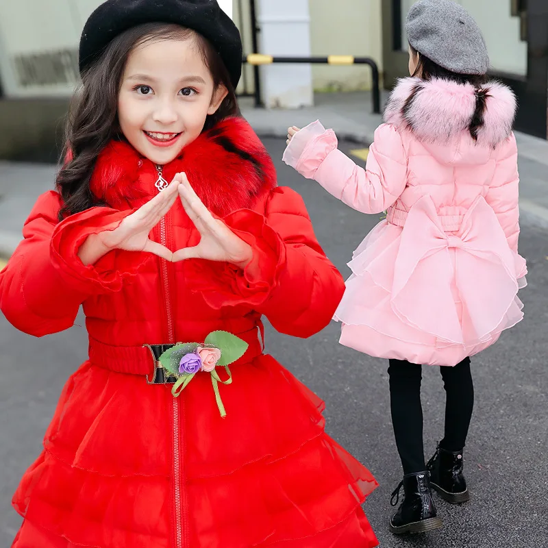 Winter Girls Down Coat Long Pattern Kids Jacket Fur Hooded Warm Thick Teen Girl Clothing 4 Winter Girls Down Coat Long Pattern Kids Jacket Fur Hooded Warm Thick Teen Girl Clothing 4