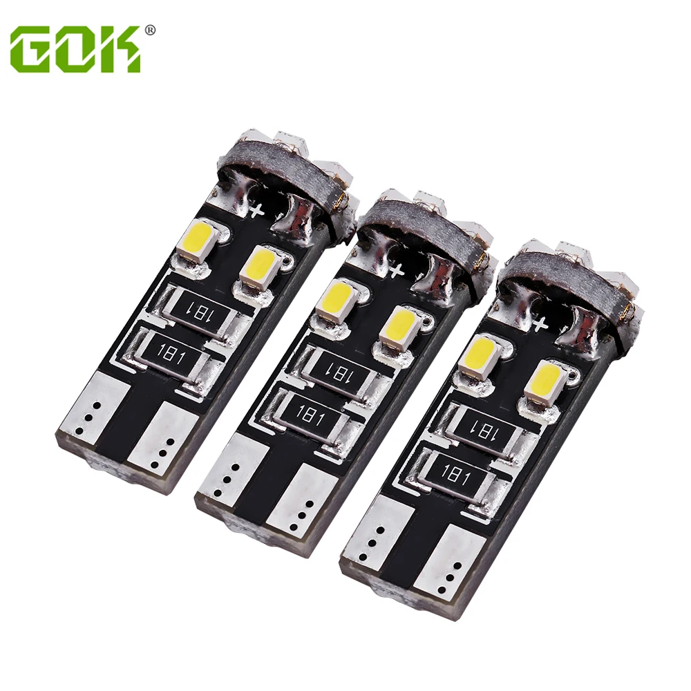 50 шт./лот T10 светодиод шина может свет w5w 10smd 1206 светодиодная сигнальная лампа canbus