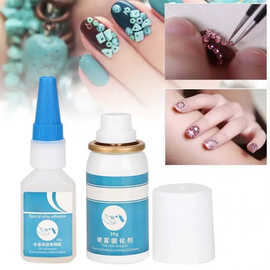 

2pcs Professional False Nails Tips Glue Rhinestone Manicure Decoration Adhesive Tool Manicure Gel Nail