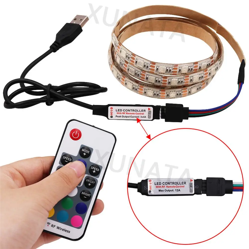 Водонепроницаемая гибкая светодиодная лента 5 в пост. Тока USB RGB 5050 30