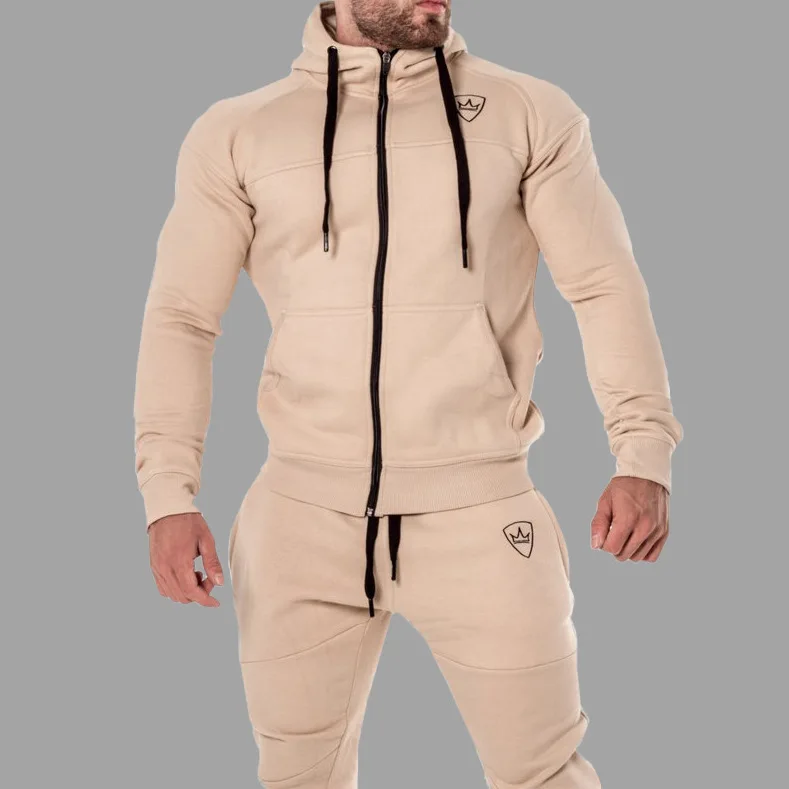 

Fashion New Fitness Training Pure Salad Zipper Guard Men's Autumn Running Sports Leisure Hat Top Style Men Hoodies Hoodie