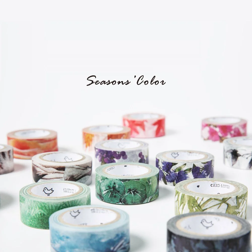 

Fresh Color Washi Tape Japanese Stationery Scrapbooking Decorative Adhesive Sticker Kawai Adesiva Decorativa Gift Packing Label