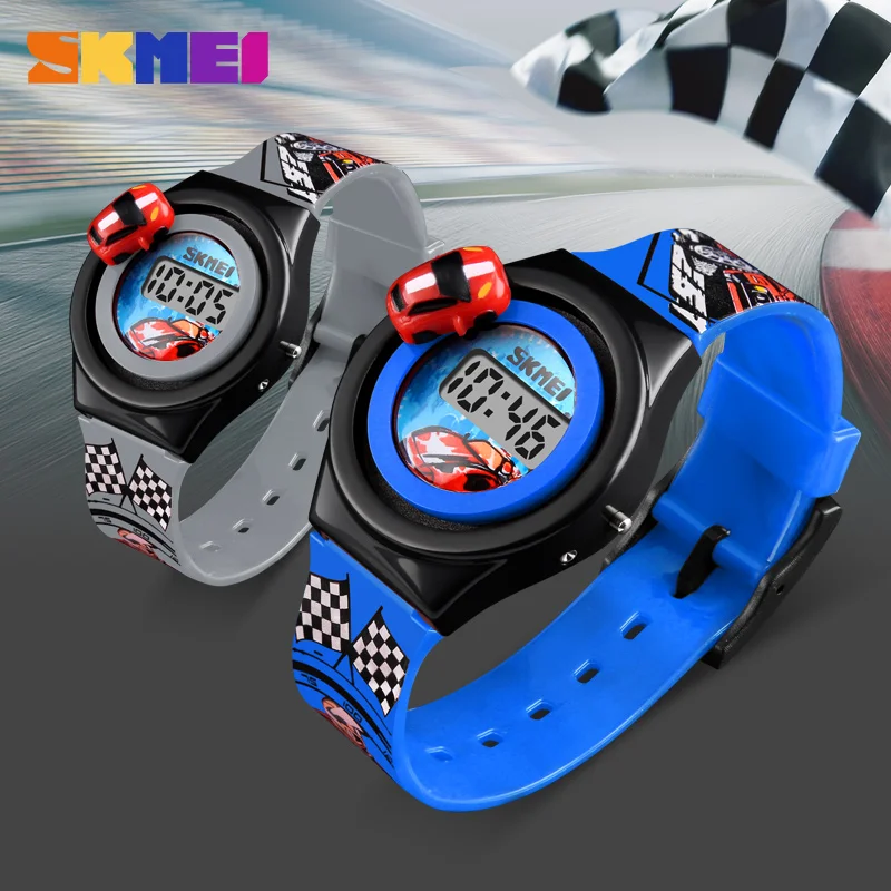 

Fashion SKMEI Kid's Digital Watch Top Brand Children's Electronic Wristwatches Creative Cartoon Car Watches Boy Girl Clock
