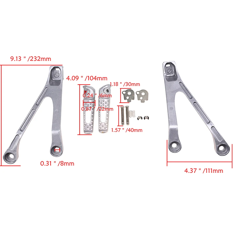 POSSBAY 1 комплект, Задние подножки для мотоциклов, пассажиров с кронштейнами, комплекты для Honda CBR1000RR 2008-2011, кафе, Racer, педали для ног