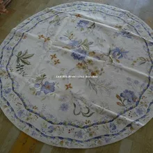 10 K круглые 6'x6' ручные Прошитые рукодельные ковры синие цветы белое поле