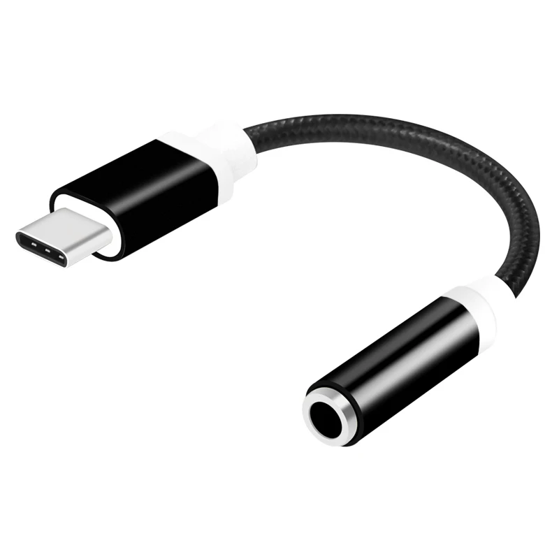 3,5 мм аудио кабель для lightning 3,5 jack адаптер usb type c переходник для наушников Adriod аудио кабель USB адаптеры разъем - Цвет: black