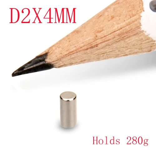 

wholesale 1000pcs D2x4mm 2*4 rod magnet powerful craft neodymium magnets earth permanent strong n50 holds 280g