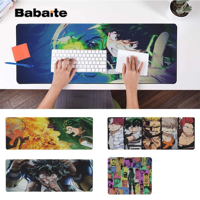 

Babaite Top Quality Izuku Midoriya Locking Edge Mouse Pad Game Free Shipping Large Mouse Pad Keyboards Mat