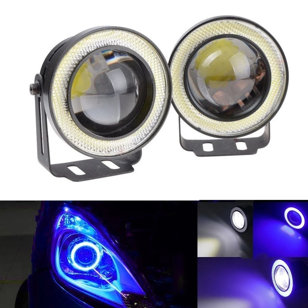 

2pcs Waterproof Car Angel Eyes Light Lamp Bulb SUV COB Halo Ring LED Projector Fog Driving Lamp Truck Light Car Decorative Light