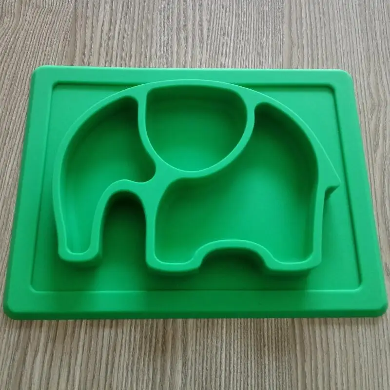 BPA free non slip baby silicone plate elephant for kids todller children,in one piece silicone kids plate BPA free non slip baby silicone plate elephant for kids todller children,in one piece silicone kids plate