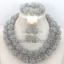 Модный Африканский бисер ювелирный набор нигерийская свадьба леди модные украшения из бисера Набор GS701