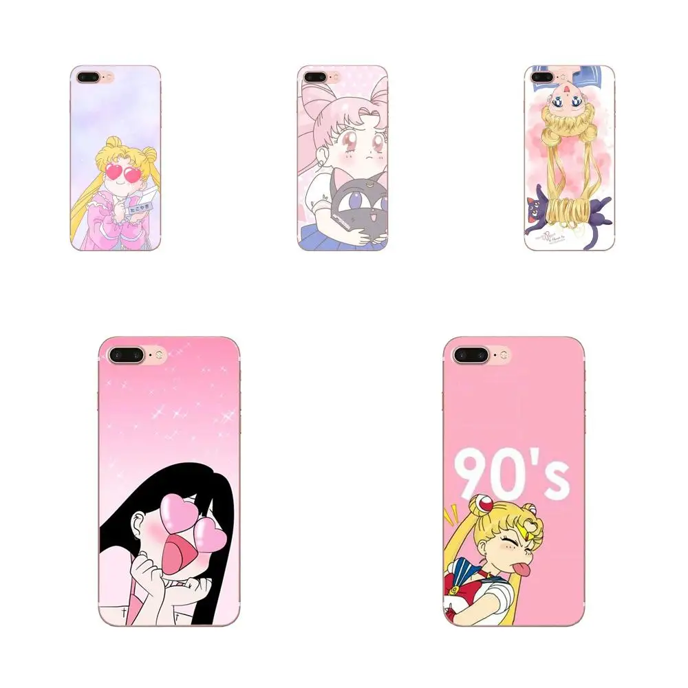 

Silicone Cover Case For Xiaomi Note 3 4 Mi3 Mi4 Mi4C Mi4i Mi5 Mi 5S 5X 6 6X A1 Max Mix 2 Girl Pink Series Super Cute Sailor Moon