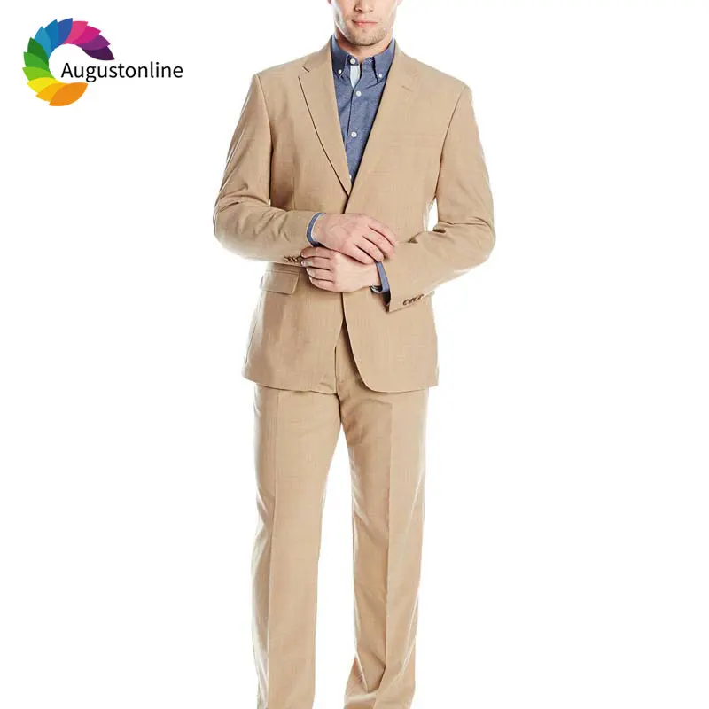 Good Value Casual Custom Made Champagne Men Suits Beach Wedding