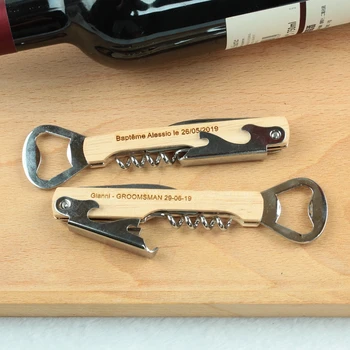 

100pcs Custom Engraved Bottle Opener Corkscrew Knife