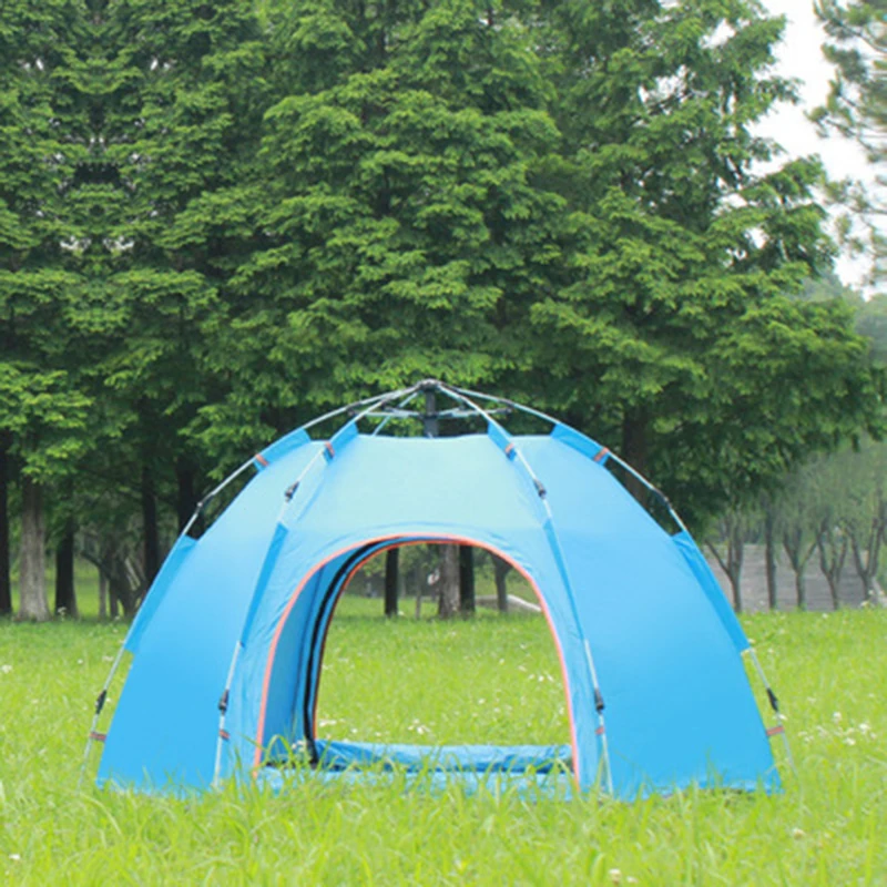 Automatic tent Multi-person outdoor 3-5 people hexagonal tent outdoor camping camping rain tent