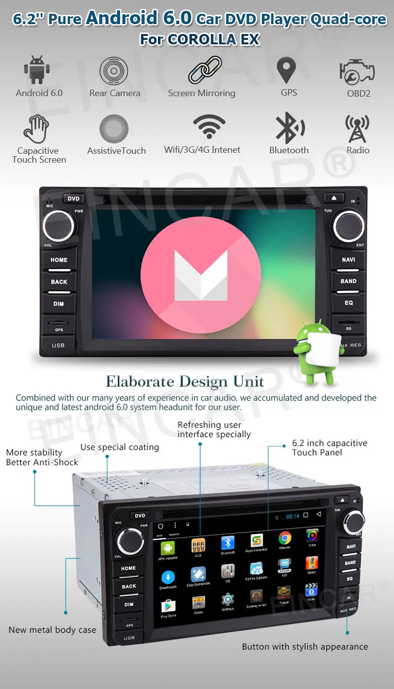 Cheap Android6.0 Car Dash DVD Player GPS Navigation Radio Stereo for Toyota Corolla EX 3 Cheap Android6.0 Car Dash DVD Player GPS Navigation Radio Stereo for Toyota Corolla EX 3