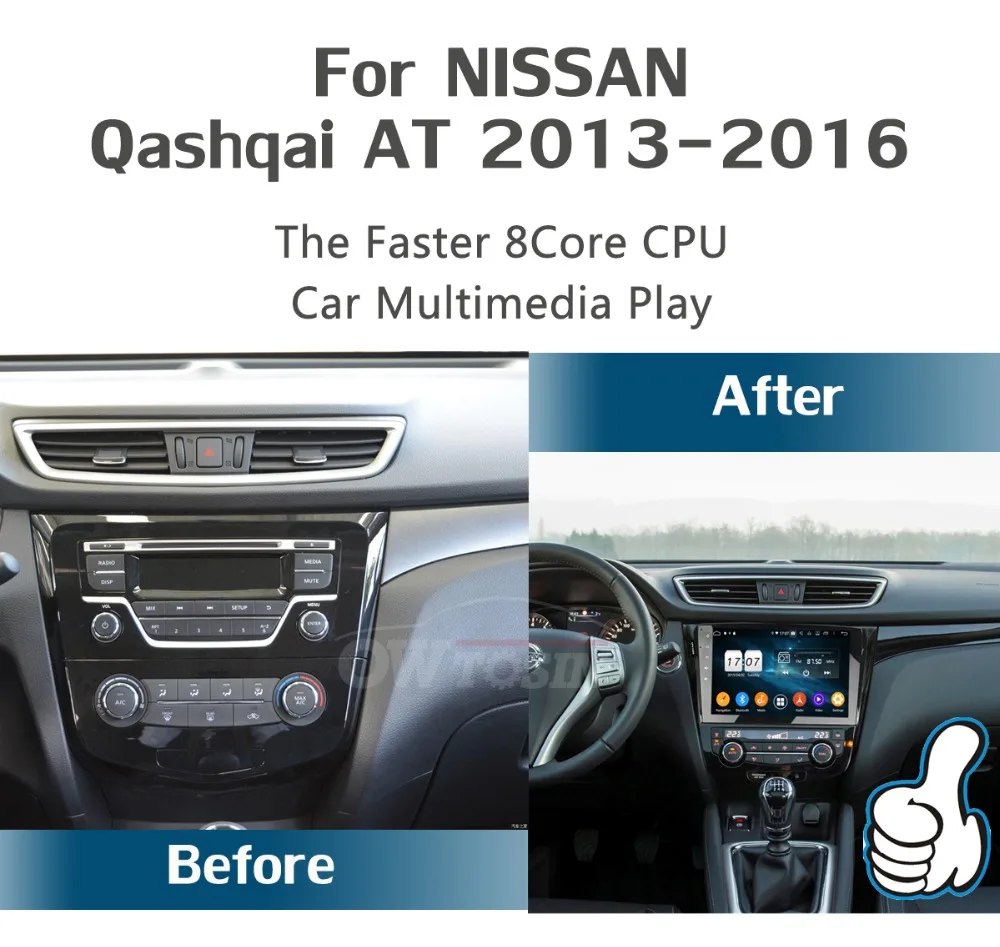 Clearance 10.1"IPS 8 Core 4G+64G Android 9.0 Car DVD Radio GPS Navi For Nissan Qashqai X-Trail AT 2013-2018 DSP CarPlay Parrot BT Stereo 2