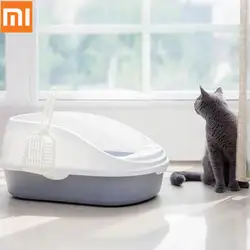 Xiaomi портативная миска для кошачьего туалета, унитаз, большой средний размер, обучающая Песочная коробка с совком для домашних животных