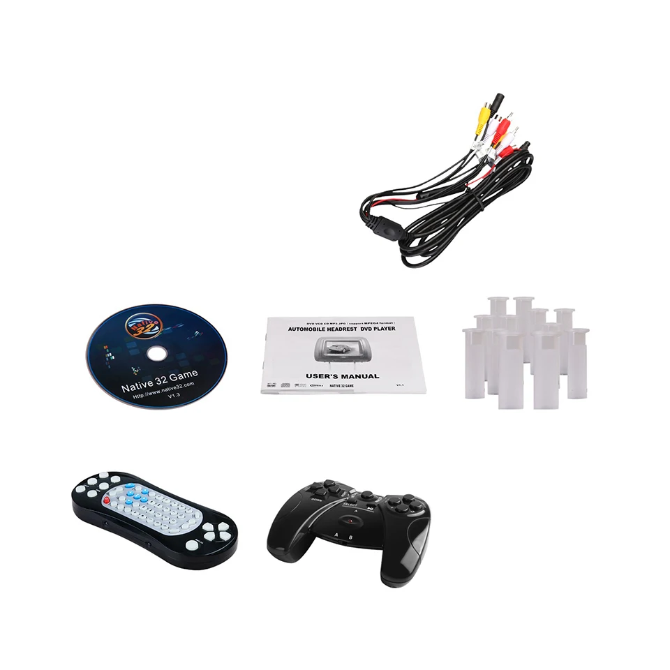 Discount 2x7" Car Headrest DVD Player Rear Seat TV Cover With Zipper Support 32 & 8 Bits Game 2 Modes To Play IR FM USB SD Pillow Monitor 5