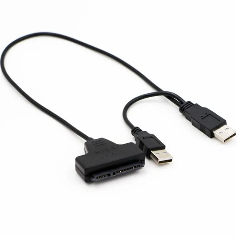 Горячая Распродажа! Лучшая цена USB 2,0 SATA 7+ 22Pin к USB 2,0 кабель-адаптер для 2,5 HDD жесткий диск для ноутбука с USB кабелем питания# Dec21