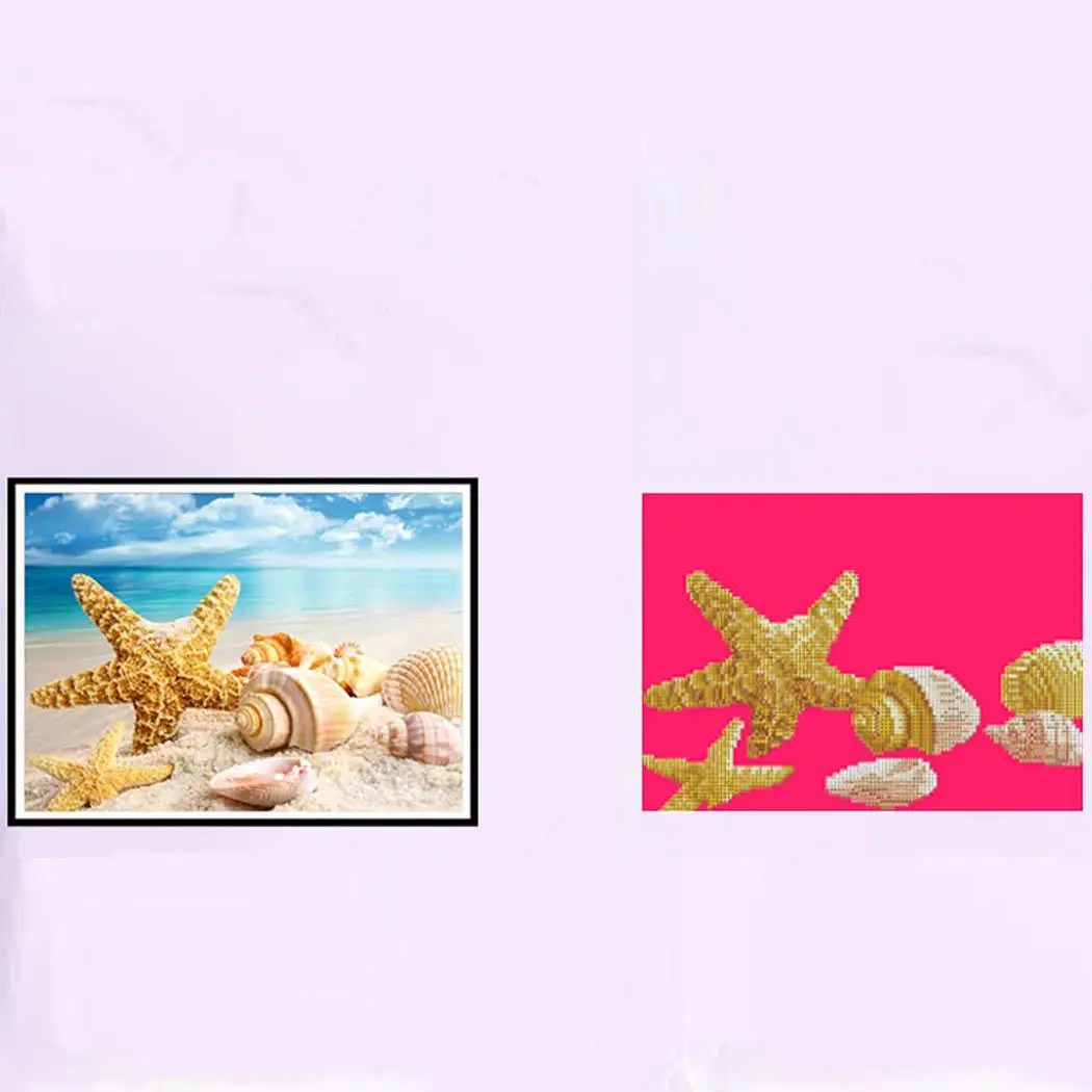 Горячие SaleDIY Seashell вышивка Пластиковые Стразы Алмаз как изображение современный