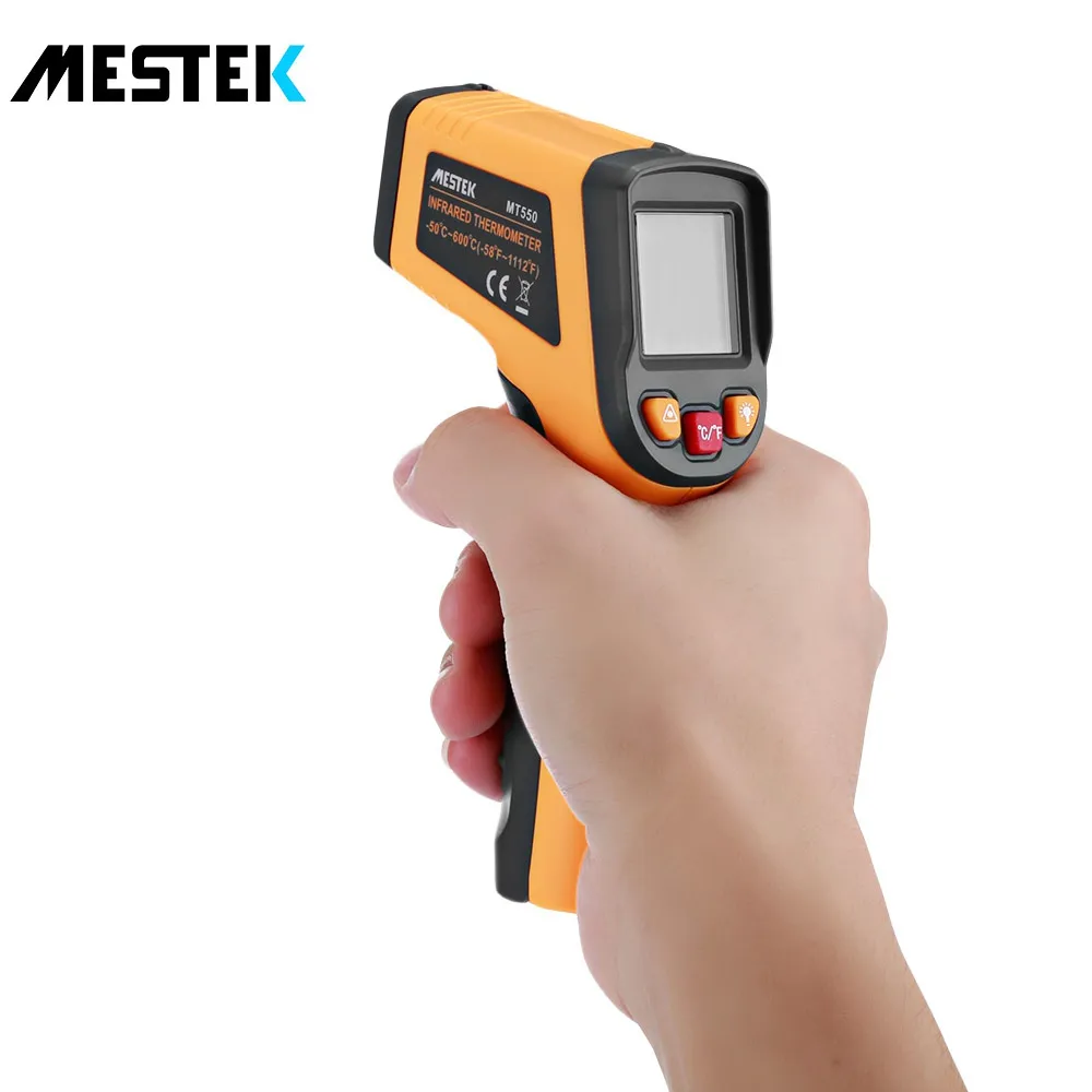 

MESTEK MT550 Handheld Non-contact Digital Infrared Thermometer Gun IR Temperature Tester Industrial Pyrometer-50~600 Celsius