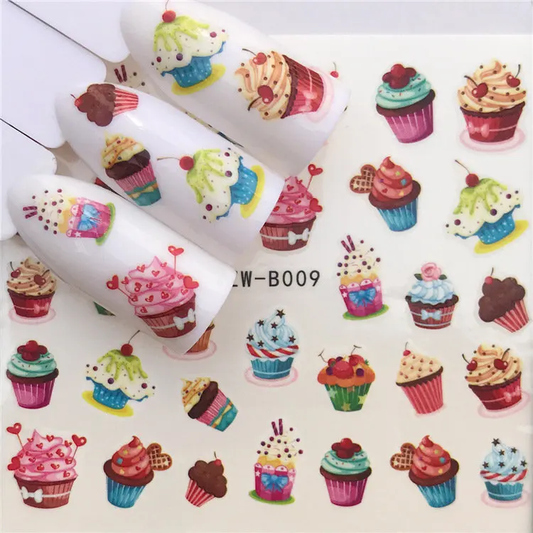 1 sheet DIY Blooming Flower Water Transfer Decals Delicious Cake Slider Nail Stickers Art Tattoo Wraps | Красота и здоровье