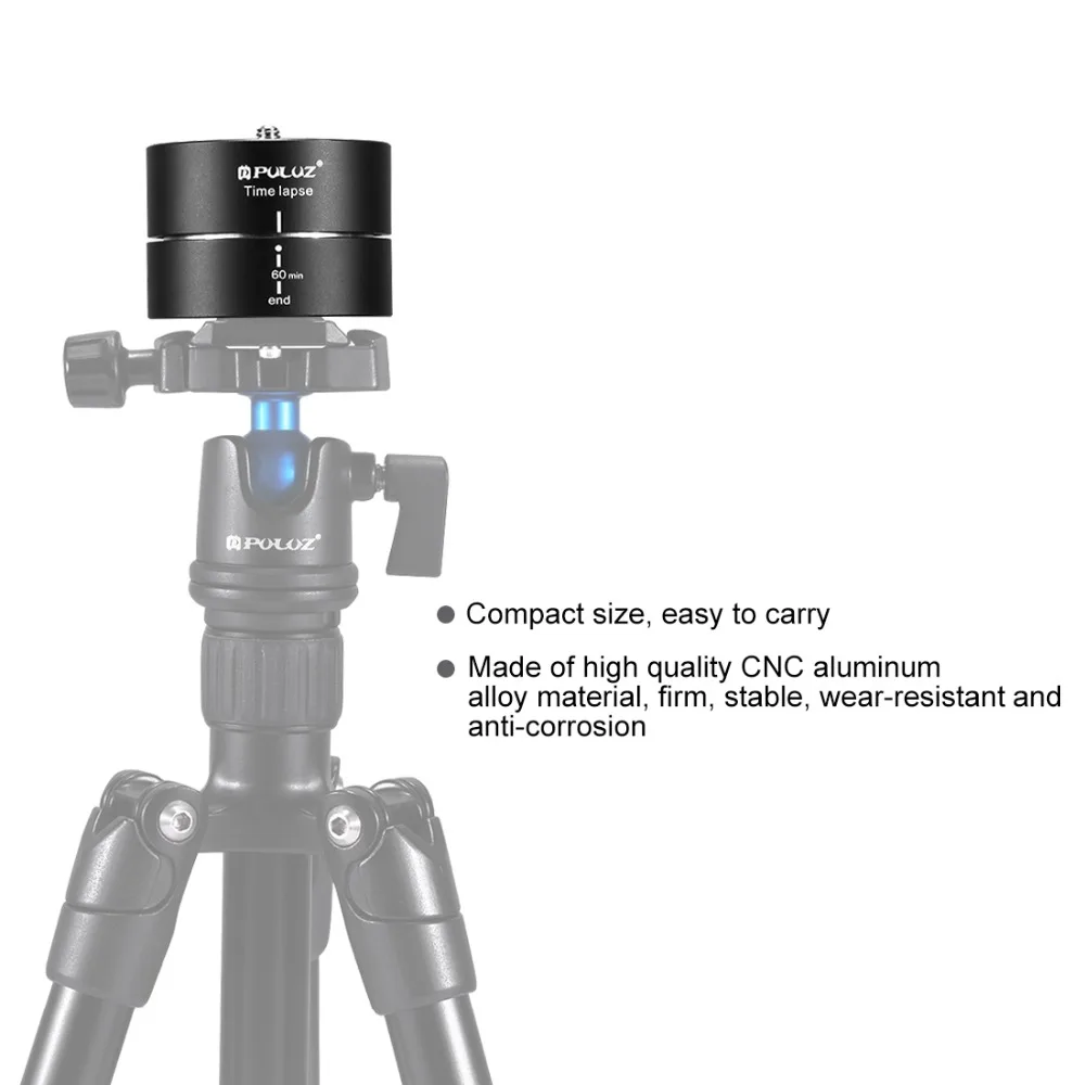 PULUZ камера промежуток времени 360 Панорамное панорамирование вращение 60/120 минут для Gopro/iphone стабилизатор Штативная головка адаптер Timelapse