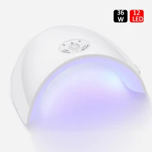 Сушилка для ногтей 36 Вт УФ светодиодная лампа 12 ledsNail сушилка для всех гелей Smart Light Therapy Machine Nails Curing 60 s/120 s таймер умный