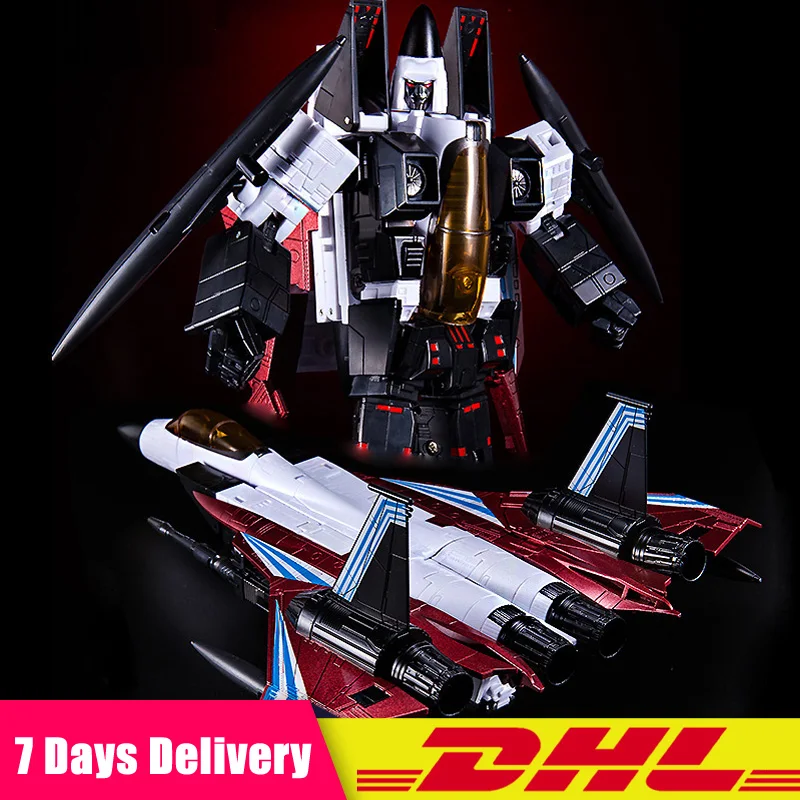 

DHL Transformation G1 MP11 MP-11 STC Ramjet Thrust Thunder Six Brother F15 Air-Craft Fighter Alloy Oversize Figure Robot Toys