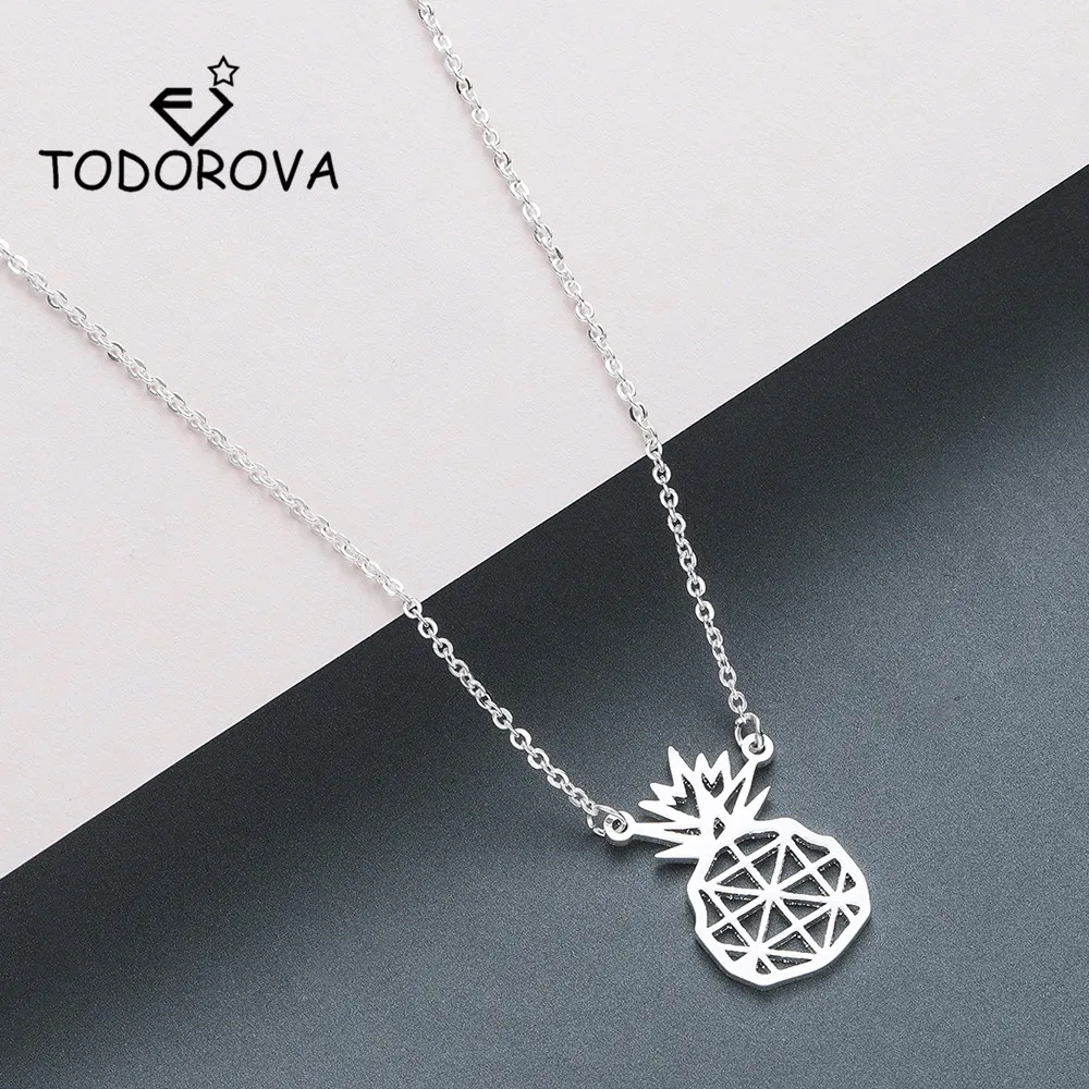 

Todorova Cut-out Pineapple Necklaces & Pendants Hawaii Tropical Fruit Jewelry Rose Gold Stainless Steel Necklace Women