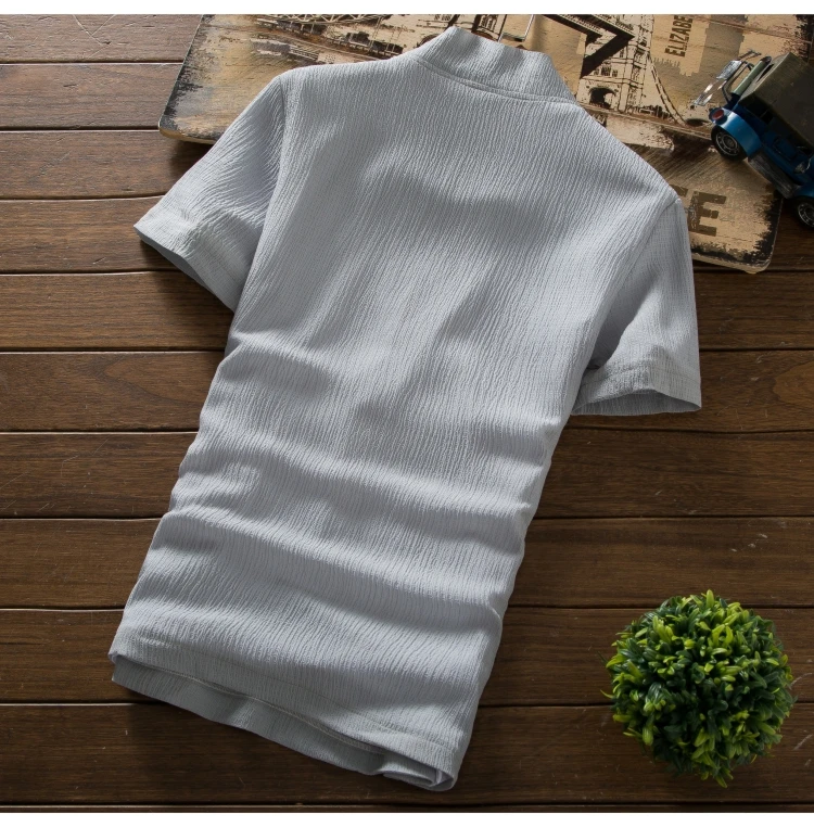 Летняя мужская футболка с коротким рукавом и шнурком, кружевные штаны, чистый цвет, вышитый Мужской комплект из двух предметов