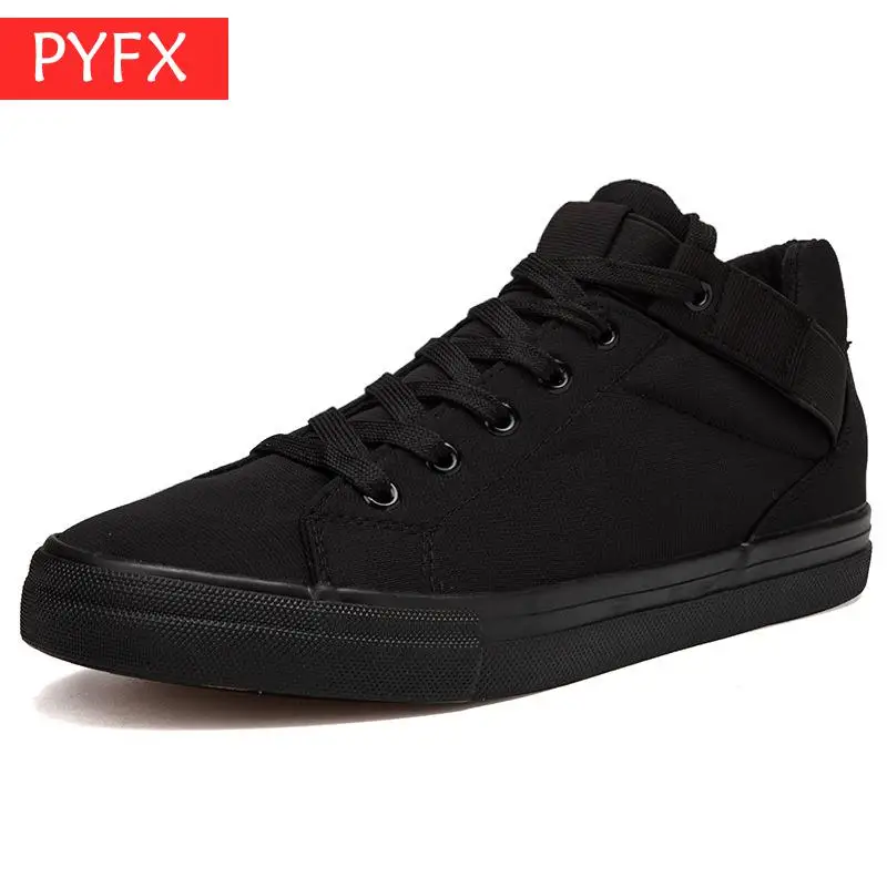 

Fall 2019 New All Black Men's Leisure Canvas Shoe Korean Edition Student Flat Bottom Running breathable quick-drying joker Shoes